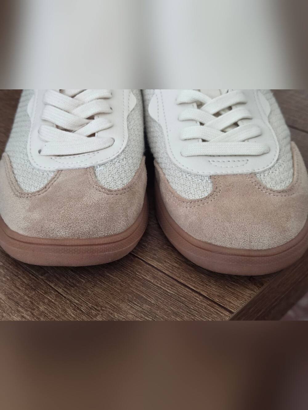 Zara Women's Cream Retro Sneakers EU36 US6 Blush Gum Sole Casual Excellent Cond - Picture 6 of 8